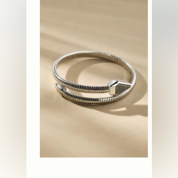 Anthropologie Jewelry - Anthropologie Stainless Steel Silver Serpent Bracelet.  NWT, 10” Stretched